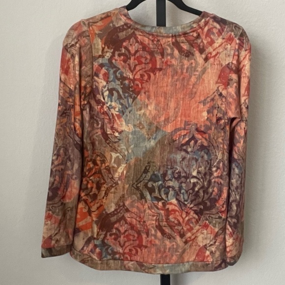 Soft Surroundings Artesia Printed Tunic Sweater Top Size PXS - Picture 3 of 4